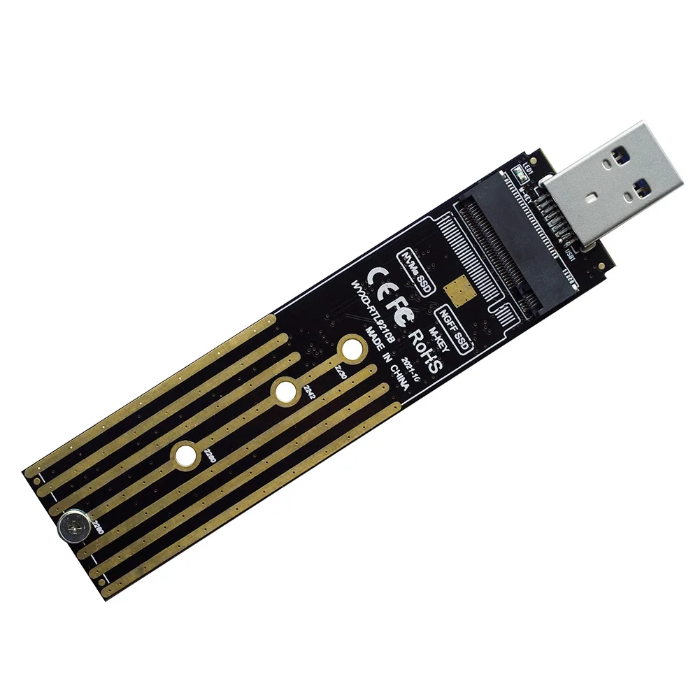 Переходник M.2 NVME SSD на USB 3 1 PCIE NGFF SATA M/B Ключ двойной протокол RTL9210B 10 Гбит/с USB3.1 Gen 2