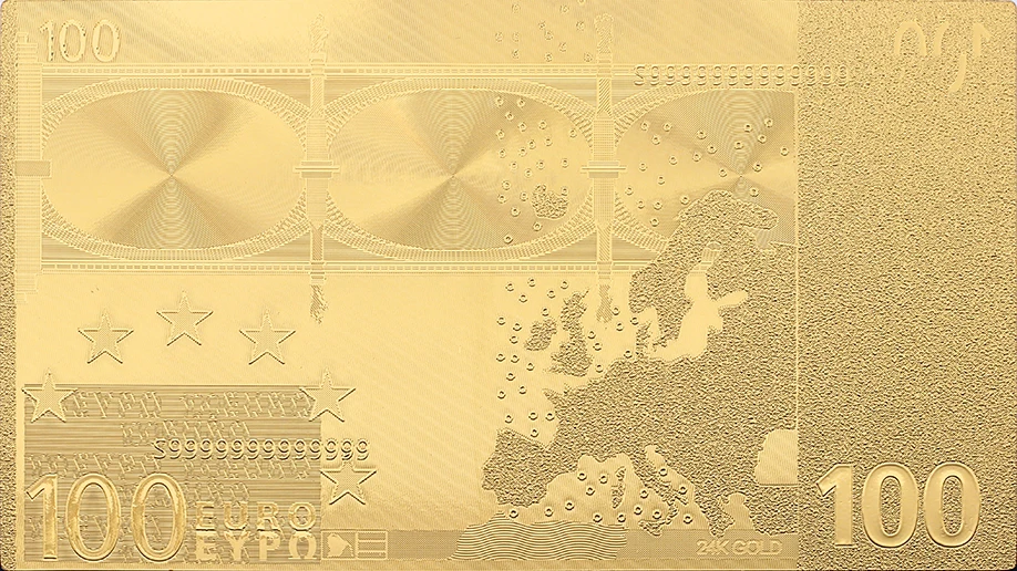 Памятная монета 100 евро старая банкнота 24k позолоченная Рождественская