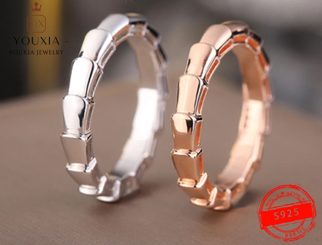 

1:1 Make 925 Sterling Silver Custom Light Luxury Fashion Rose Gold Platinum Two-tone Personality Ring