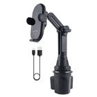 Автоматический зажим 10 Вт автомобильное беспроводное зарядное устройство кружка держатель для телефона с 3 шт. магнитной вилки для i-Phone 12mini Pro 11 XS 8 Plus