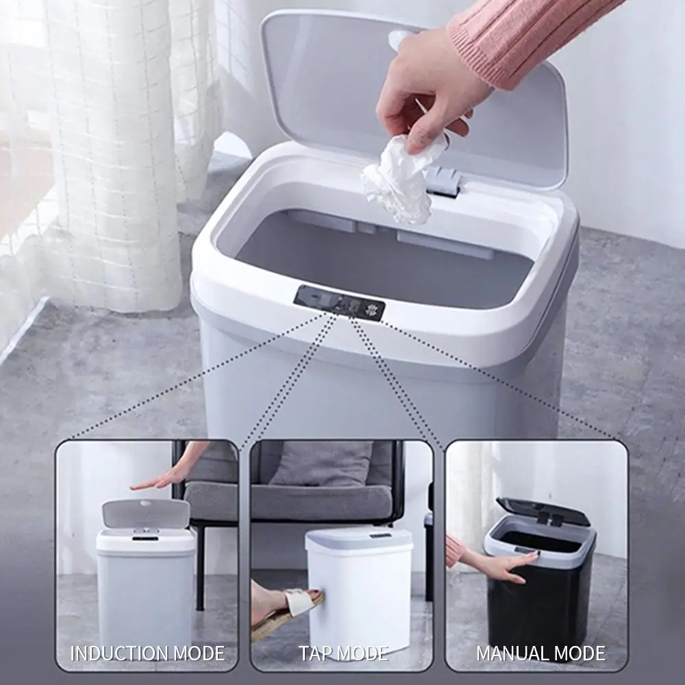Smart Garbage Bin 3 Color Electric Touchless Kitchen 15L Creative Waste Bins Large Capacity Household Infrared Motion Sensor | Дом и сад