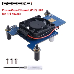 Плата расширения PoE HAT Power Over Ethernet с охлаждающим вентилятором 30x30x7 мм для Raspberry Pi 4B  3B +