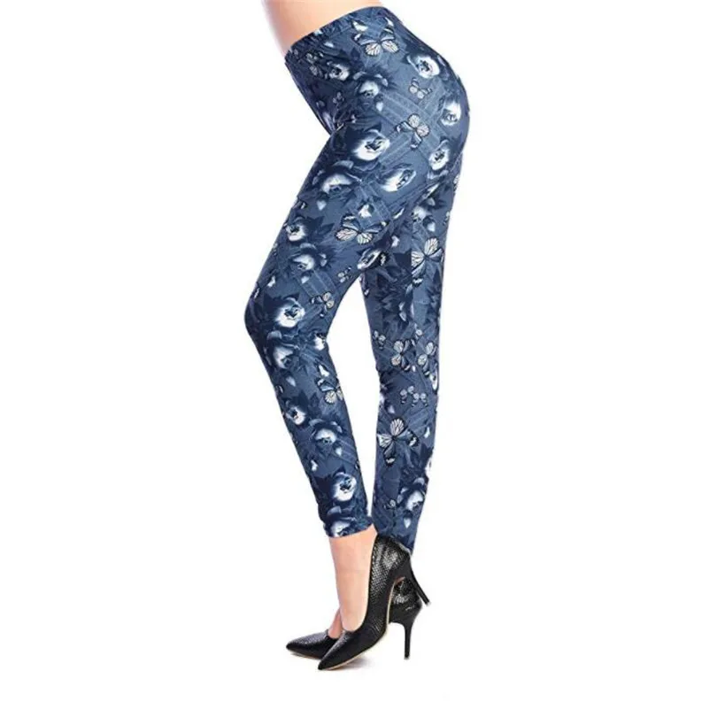 

YRRETY Women Leggings Push Up Fashion Pants High Waist Sportswear Workout Jogging Sporting Hole Butterfly Printing Soft Bottom