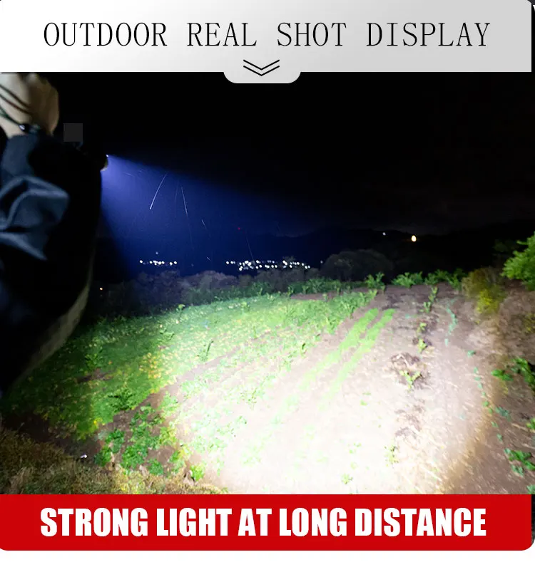 

Tactical Flashlight XHP90 with COB LED Light Powerful Flashlight USB Rechargeable Torch Zoomable Waterproof for Hunting Camping