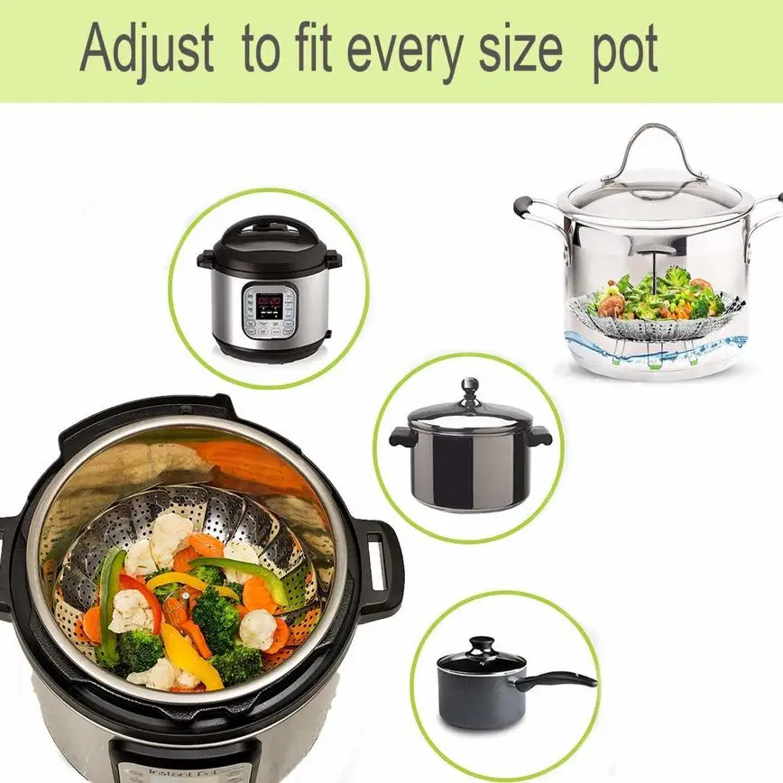 Овощной пароварка корзина из нержавеющей стали Пароварка вставки для кастрюли