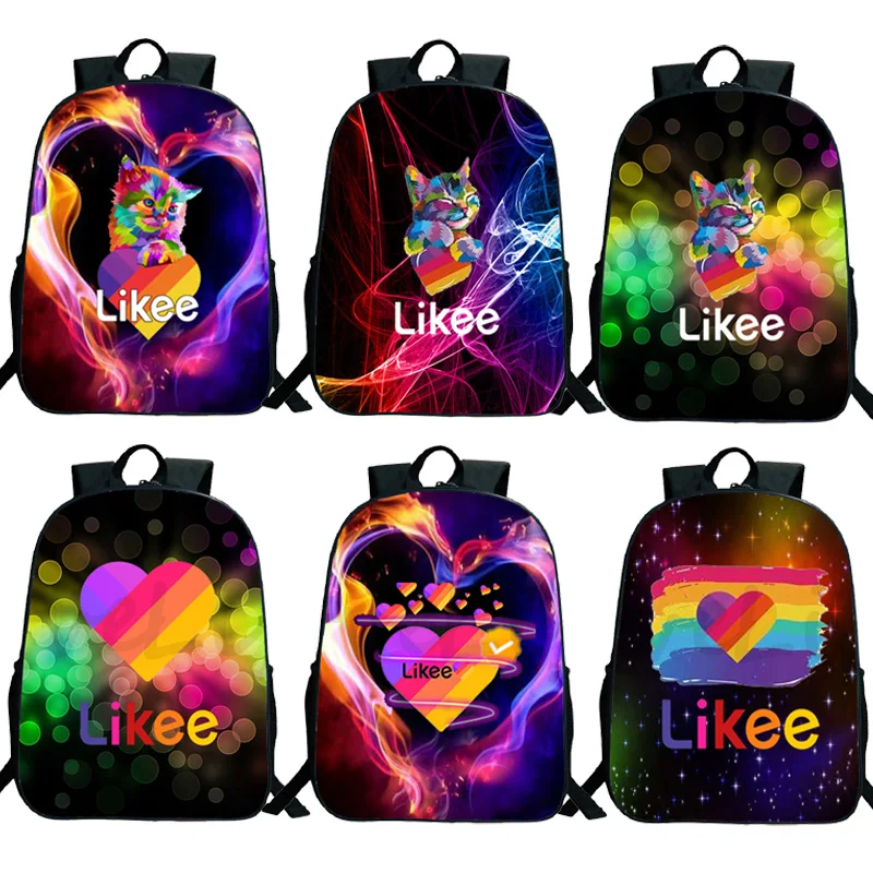 

Рюкзак Kawaii Likee с приложением для видео, школьные сумки для подростков, рюкзаки LIKEE, детские сумки для книг с мультипликационным котом, авокад...