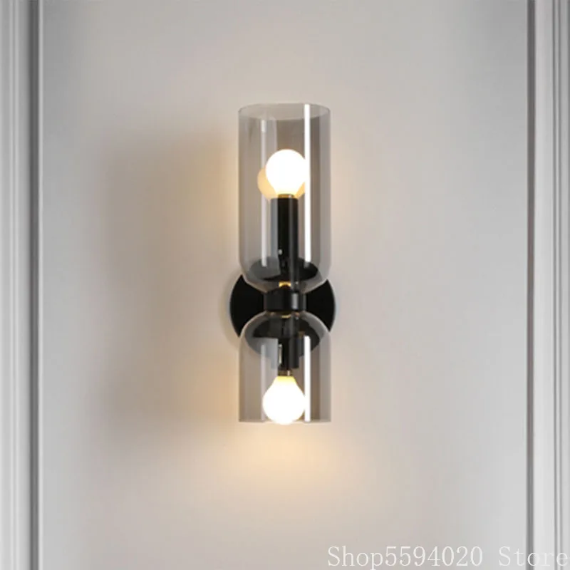 Стеклянная настенная лампа скандинавского дизайна прикроватная для спальни