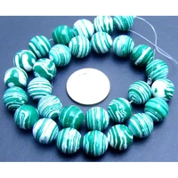 qingmos 14mmgreen round zebra stripe agates loose beads for jewelry making diy necklace bracelet earring strands 15