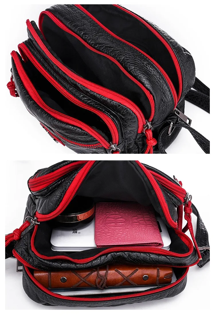 Повседневная женская сумка через плечо из мягкой искусственной кожи с