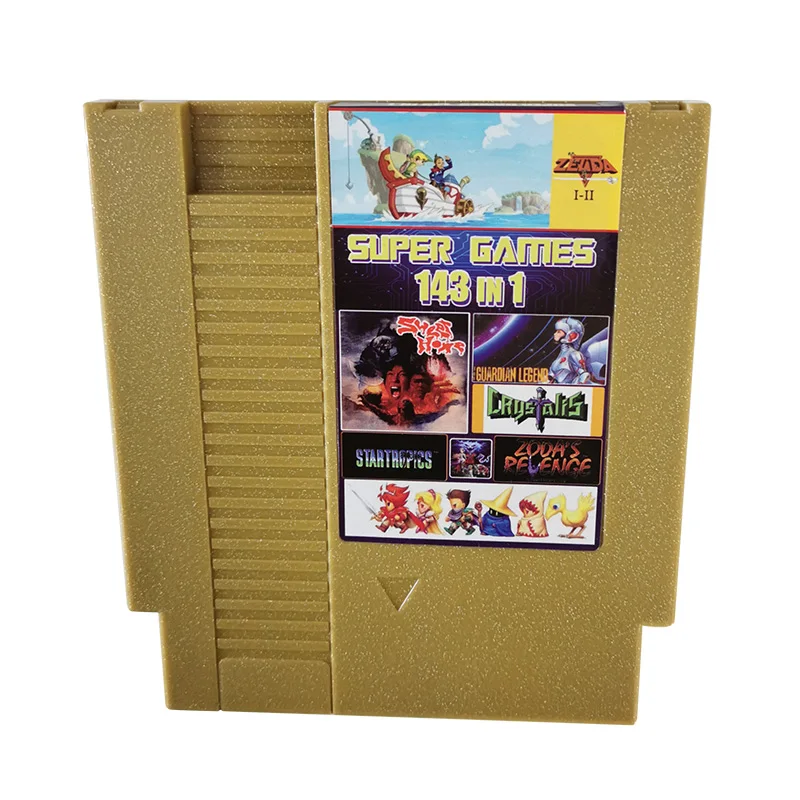 

143 IN 1 Game Cartridge Classic Games For 72 Pin NTSC and PAL Game Console Gold