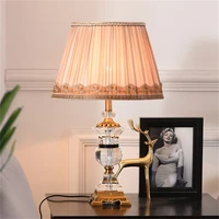 sarok modern table lamp crystal led desk light fabric beside home luxury decorative for foyer bed room office hotel