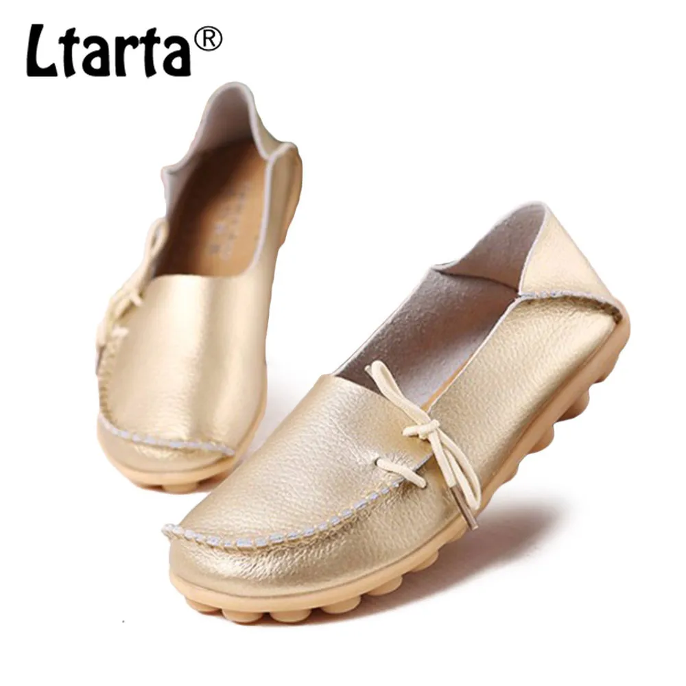 LTARTA/повседневные женские тонкие туфли Кожаные Мокасины обувь на плоской подошве