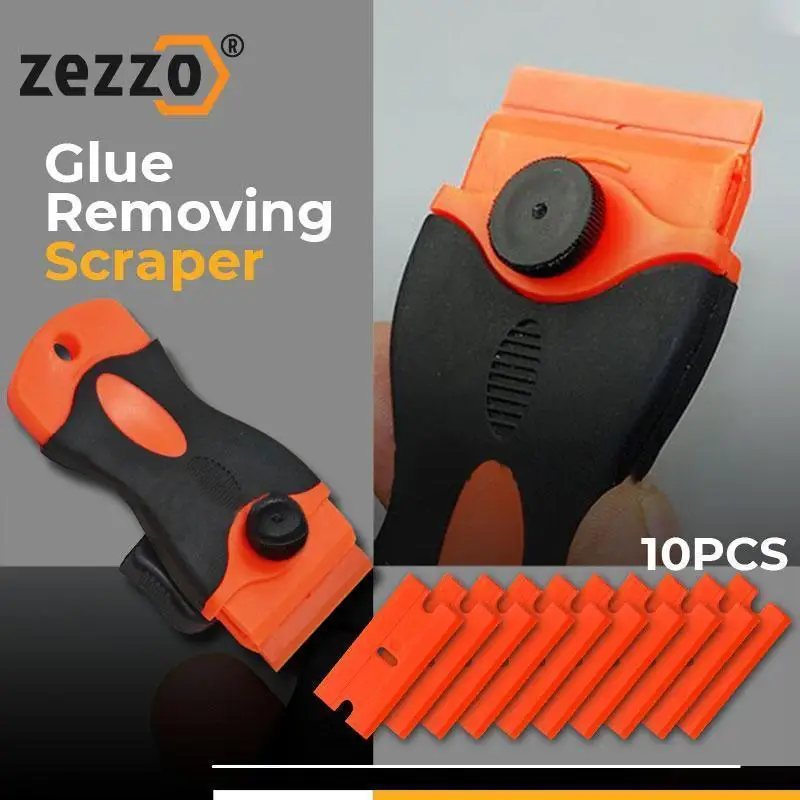 Zezzo® Glue Removing Scraper Glue Cleaner Remover for Phone LCD Touch Screen Tool Scraper Repair Tool with 5pcs Metal Blade+5pcs