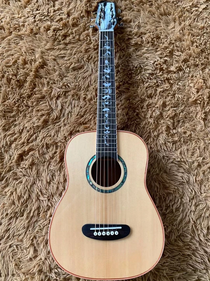 Мини-гитара 30 дюймов акустическая гитара 6 струн дорожная полная твердая