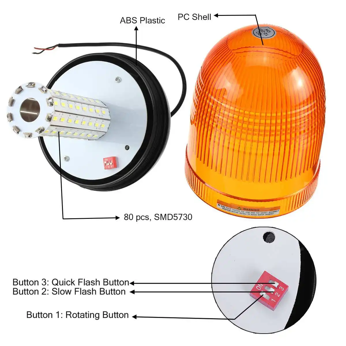 Автомобиль грузовик светодиодный Предупреждение светильник вращающийся Строб