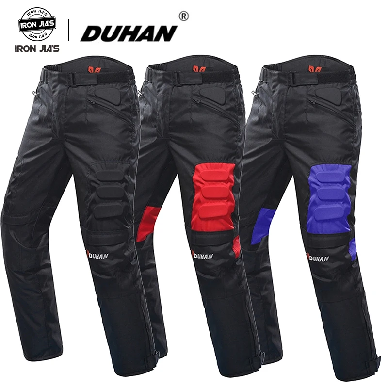 DUHAN Motorcycle Pants Men's Riding Moto Pants Trousers Racing Pantalon Windproof Motobike Pants homme with Knee Pads Guards