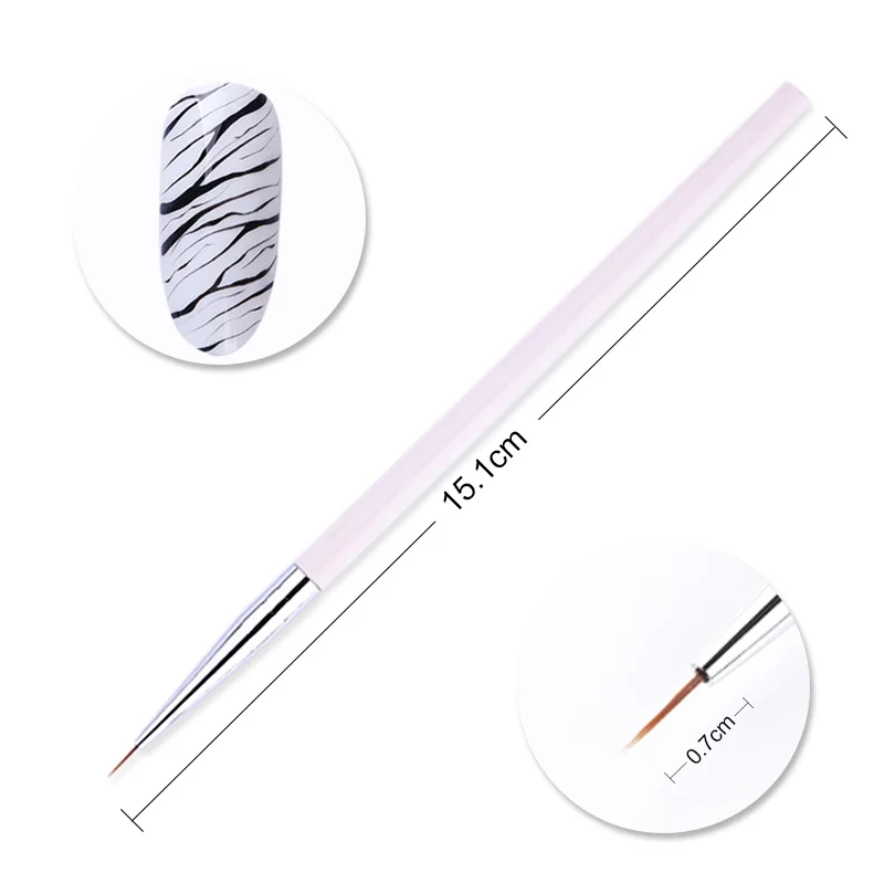 Brush Liner 7mm 4 BORN PRETTY, 1 шт., акриловая ручка для рисования водным мрамором, кисть для рисования серебристыми цветами, инструмент для маникюра и дизайна ногтей, ручка, инструмент для ногтей DIY - Цвет: Brush Liner 7mm 4