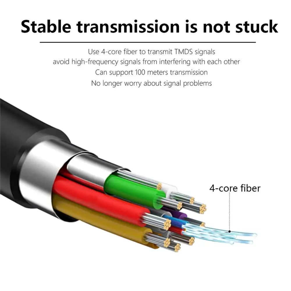 Оптоволоконный кабель HDMI 30 м 4k 2 0 поддерживает 4K 60 Гц с двумя разъемами Micro и Standard |