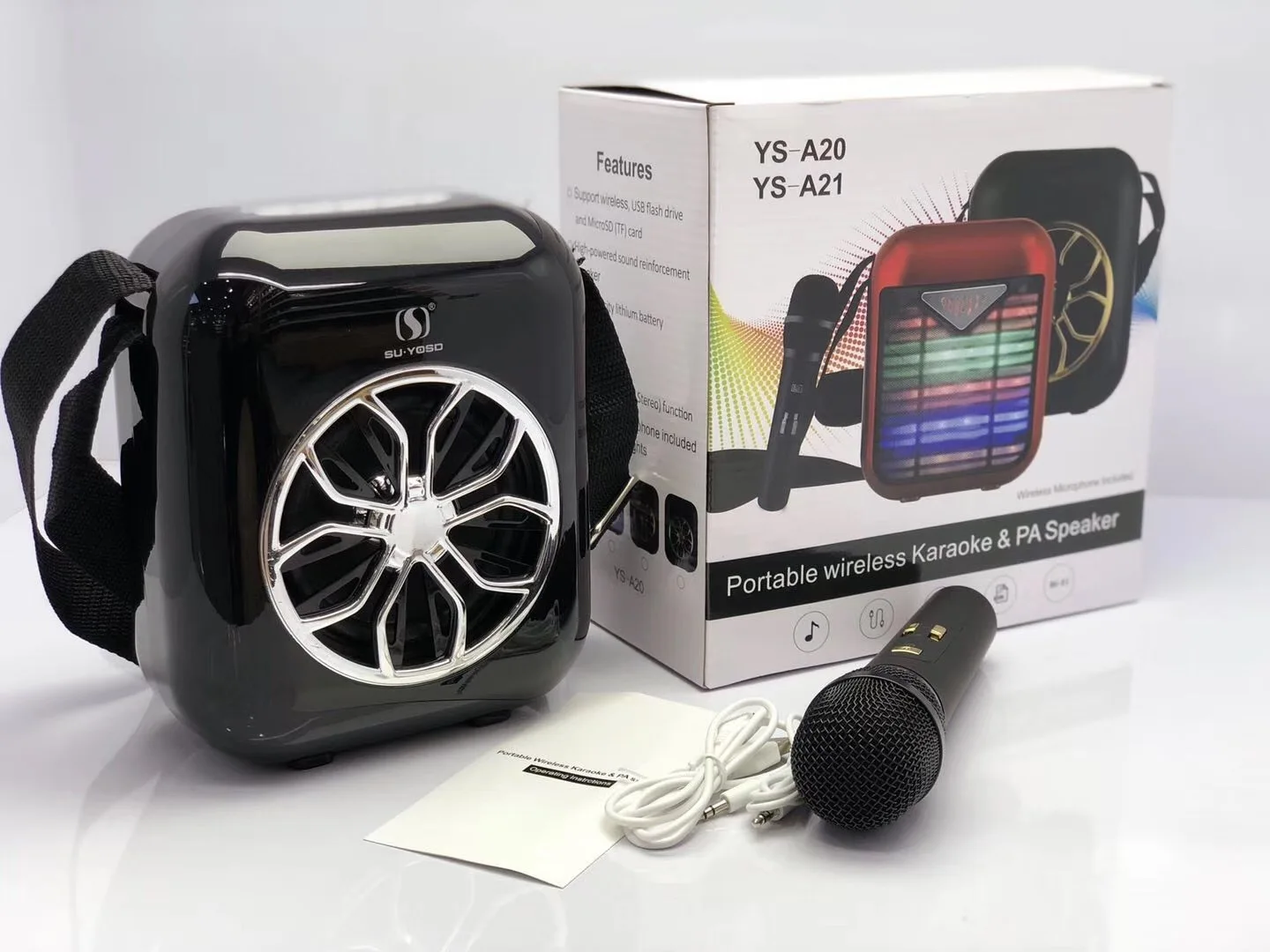 Bluetooth 2 шт. микрофоны с динамиком мини легко носить караоке набор для активного