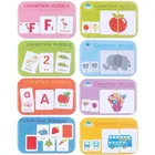 Обучающие Детские карты Монтессори, познавательная головоломка для детей, Обучающие игрушки, подходящие для игр с мультяшными животными, фруктами и английским языком