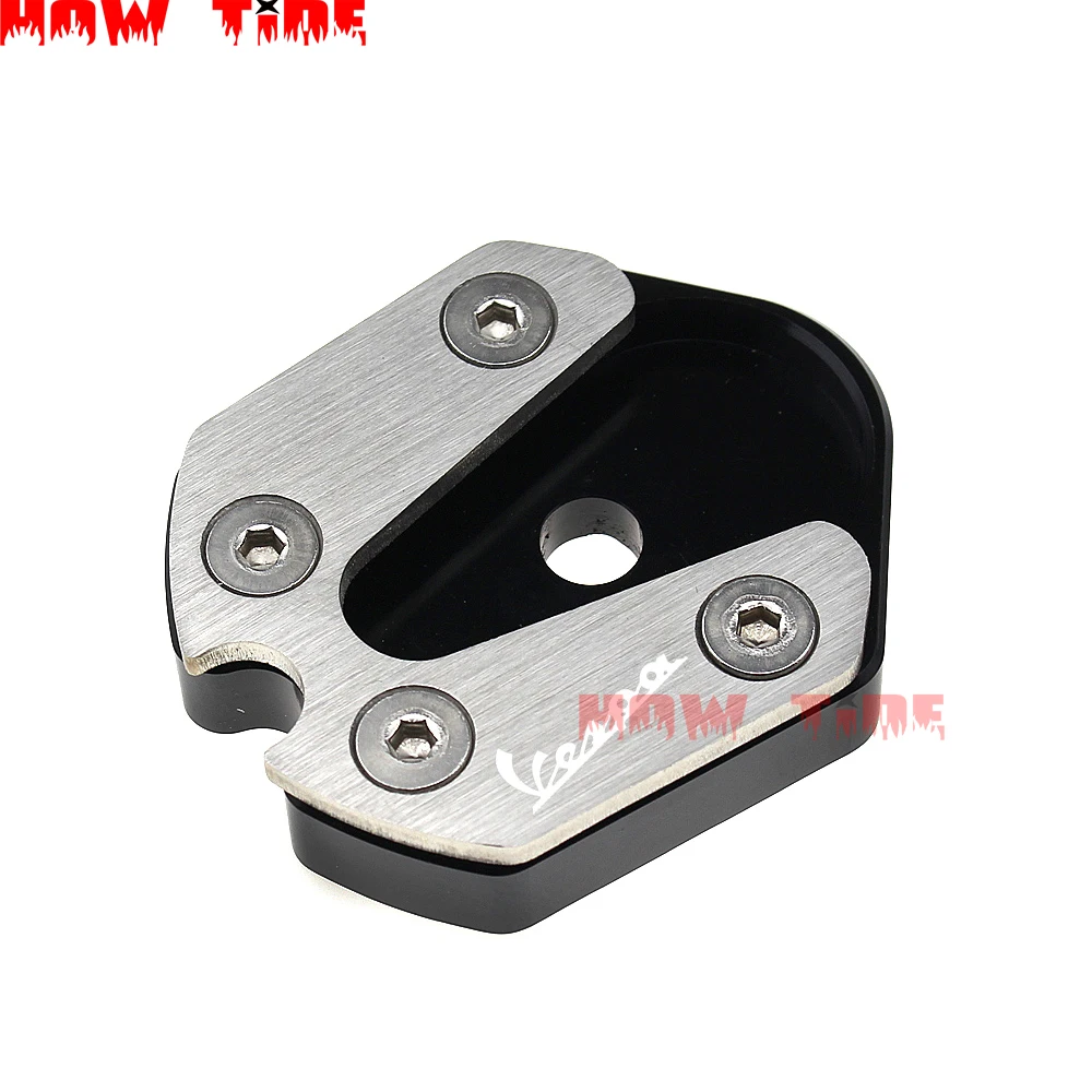 

Motorcycle CNC Kickstand Foot Side Stand Enlarge Extension Pad Support Plate for Vespa Primavera Sprint LX