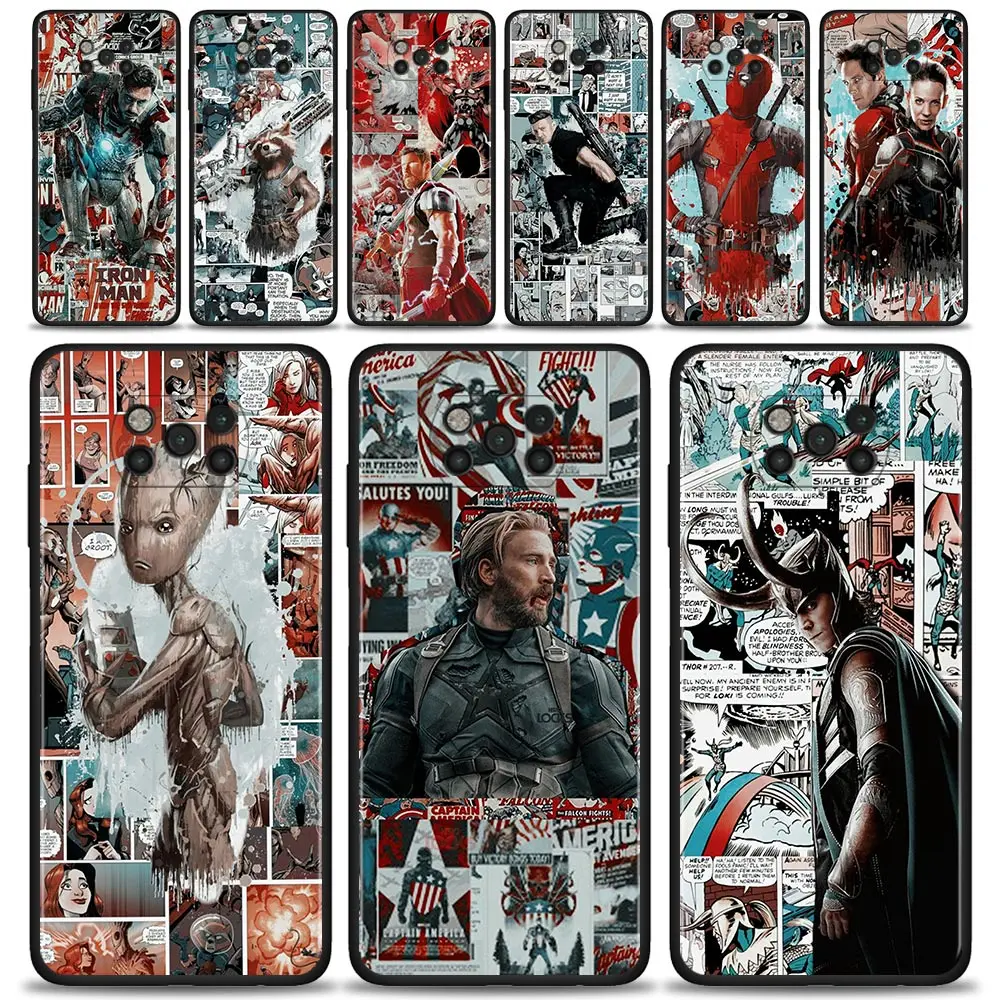 

Marvel Avenger Heros Case For Xiaomi POCO X3 NFC X3 M3 M4 Pro X3 F3 GT Cover for Mi 11T 10T Pro 9T 11 Note 10 Lite Civi Shell