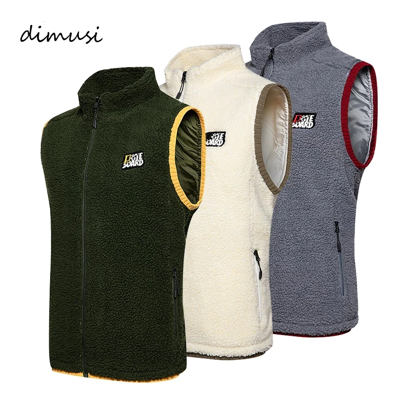

DIMUSI Winter Men's Fleece Vests Fashion Warm Waistcoats Casual Outwear Thermal Sports Vests Man Sleeveless Jacket Clothing
