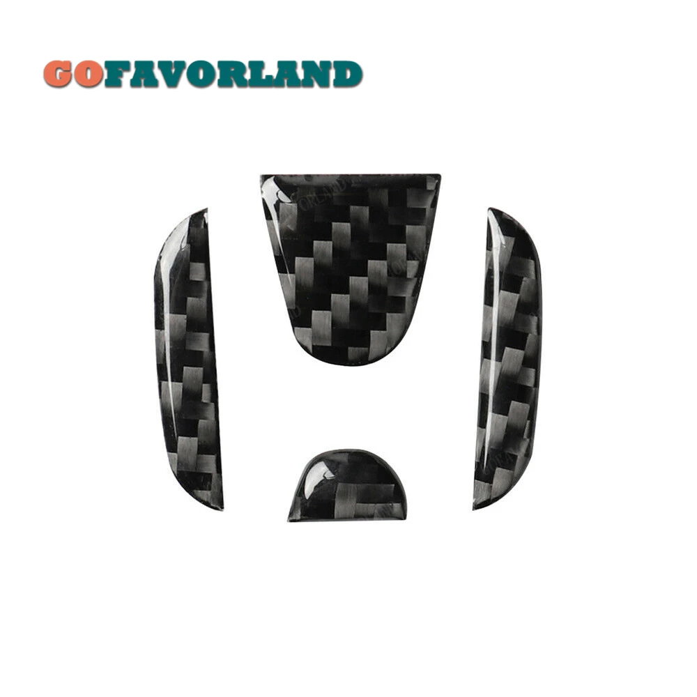 

Carbon Steering Wheel Logo Badge Emblem Cover Sticker Trim Car styling For Honda Civic 10th Gen Civic CRV Accord XRV 2016-2019