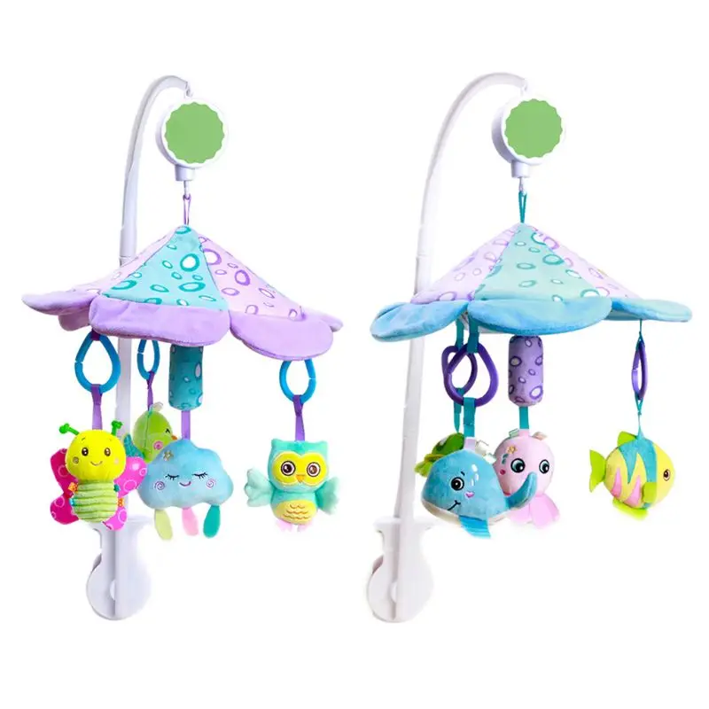 

Baby Crib Mobile Rattles 0-12 Months Music Rotating Bed Bell Plush Toy Infants Newborns Soothing Educational Toys Gifts T8ND