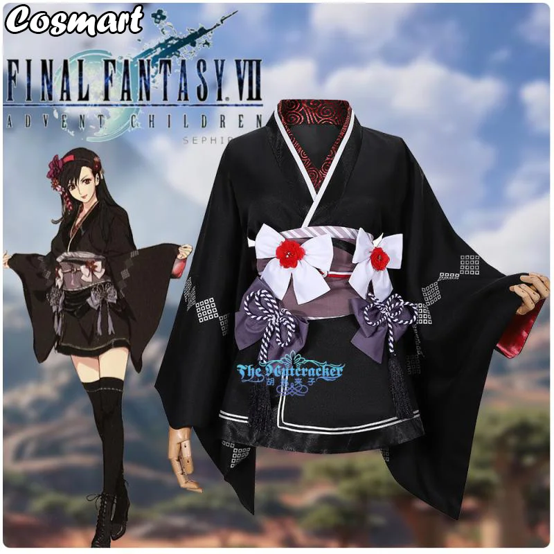 

Платье-кимоно для косплея из игры «финальная фантазия VII FF7 Tifa Lockhart», костюм на Хэллоуин для женщин, новинка 2020
