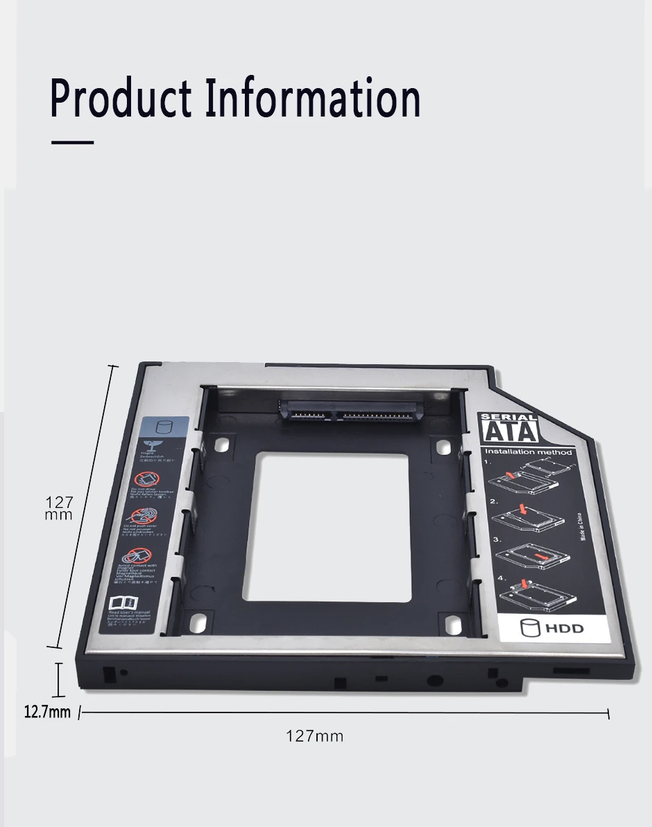 SATA 3,0 2nd HDD Caddy 12,7 мм 2," 2 ТБ SSD чехол для жесткого диска с светодиодный корпус для ноутбука DVD-ROM Оптический отсек