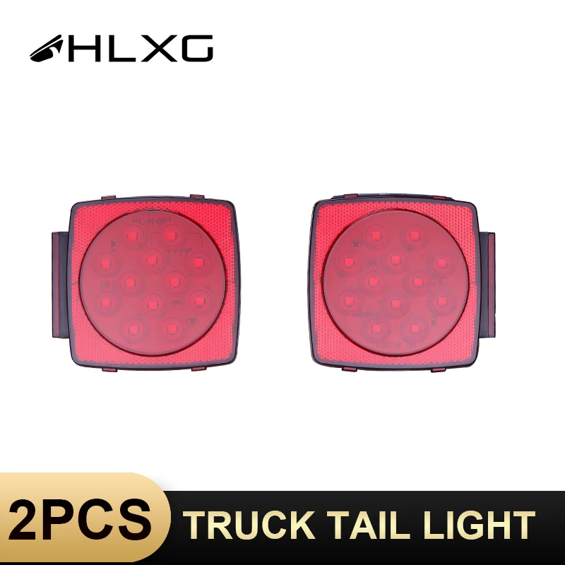 2 шт. 12 в 12LED красный квадратный грузовик задний сигнальный фонарь лампа стоп