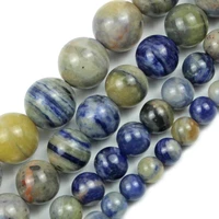 natural stone yellow blue sodalite beads for jewelry making diy bracelet necklace accessories strand 15 6 8 10 12mm pick size