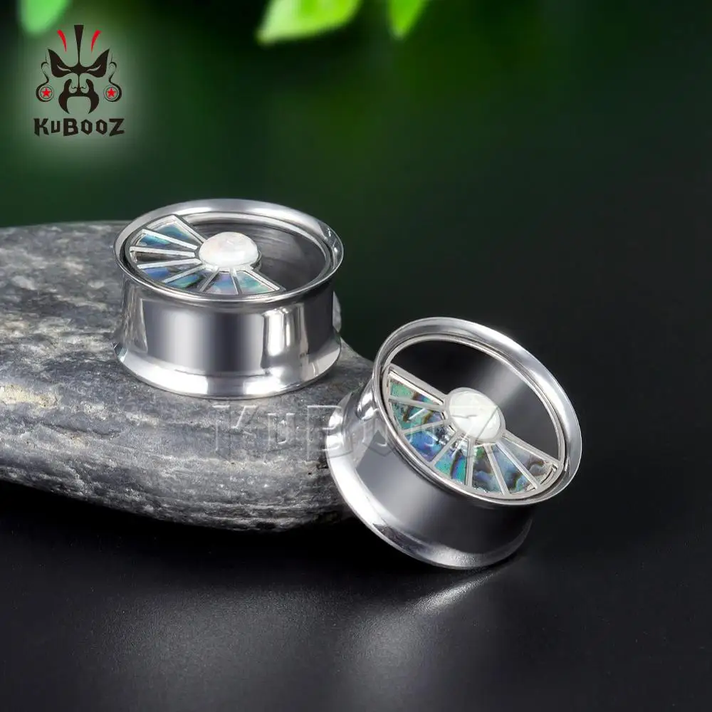 Оптовая цена веер из нержавеющей стали серебряного цвета пирсинг в уши туннели