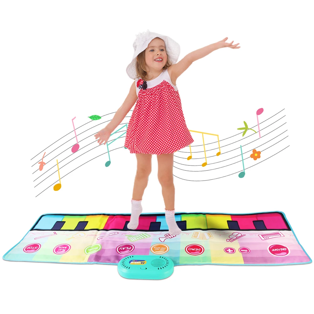 

110*36 см музыкальный коврик для пианино, тематический коврик с животными для игровых инструментов, Детский мягкий глиняный обучающий игрушеч...