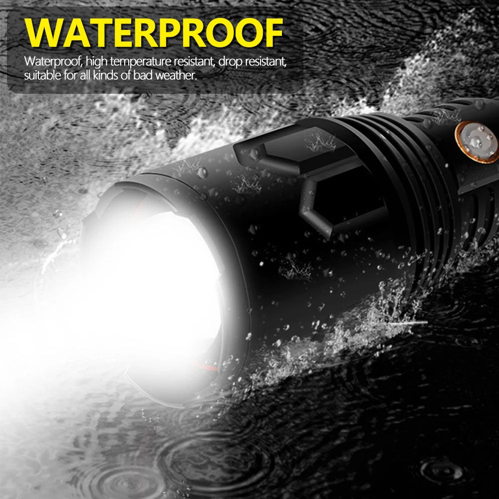 Самый мощный светодиодный фонарик XHP50 XHP70 с зарядкой от USB водонепроницаемый