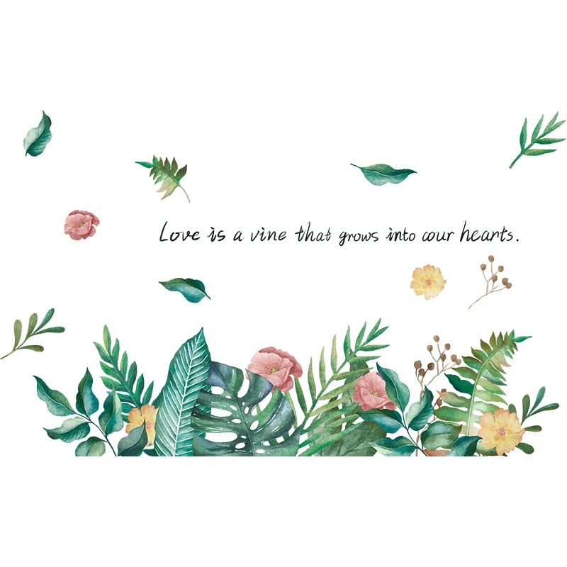 

[SHIJUEHEZI] Cats Animals Wall Stickers DIY Green Leaves Plants Wall Decals for Kids Room Baby Bedroom Nursery Decoration