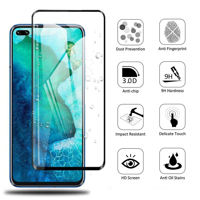 Чехол для honor v30 pro v20 v10 защитное покрытие из закаленного стекла huawei view v 30 20 10 view30