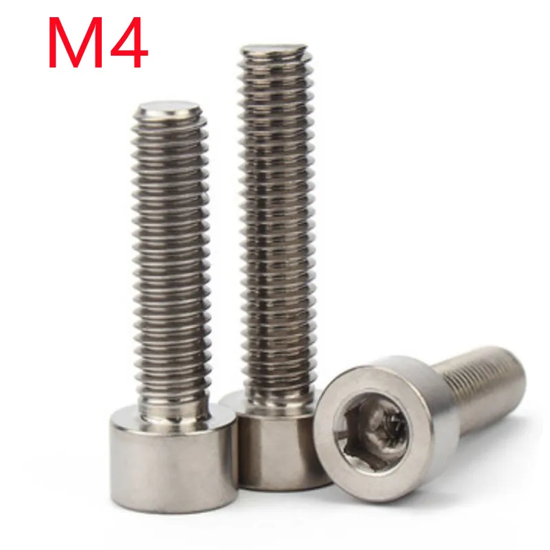 

10pcs/lot DIN912 TA2 M4*6/8/10/12/15/20/25/30 Titanium hex socket head cap screw