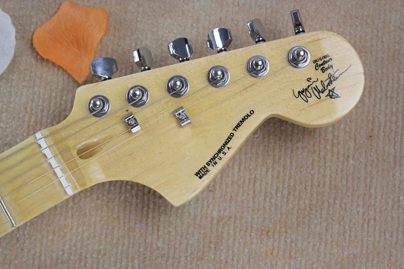 Электрогитара Scalloped Maple Fingerboard 22 Лады Профессиональный паз высокое качество Yngwie Malmsteen кремовые гитары@ 4