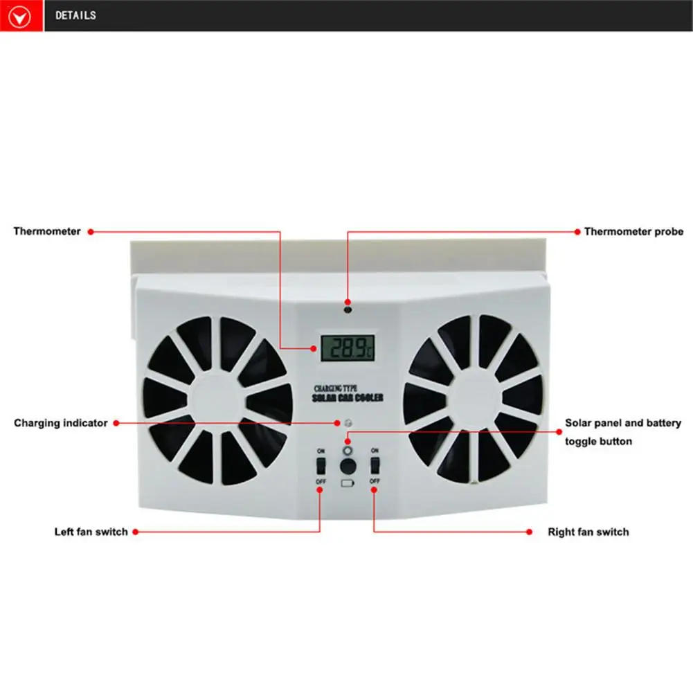 Автомобильный вытяжной вентилятор на солнечной энергии автомобильный