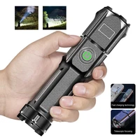 camping flashlight rechargeable high bright led portable flashlight ipx4 water proof 350 lumenhand held spotlight for outdoor