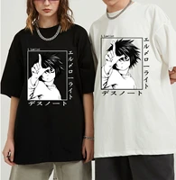 hot japanese anime death note t shirt mens kawaii summer tops graphic tees harajuku unisex t shirt manga tshirt men