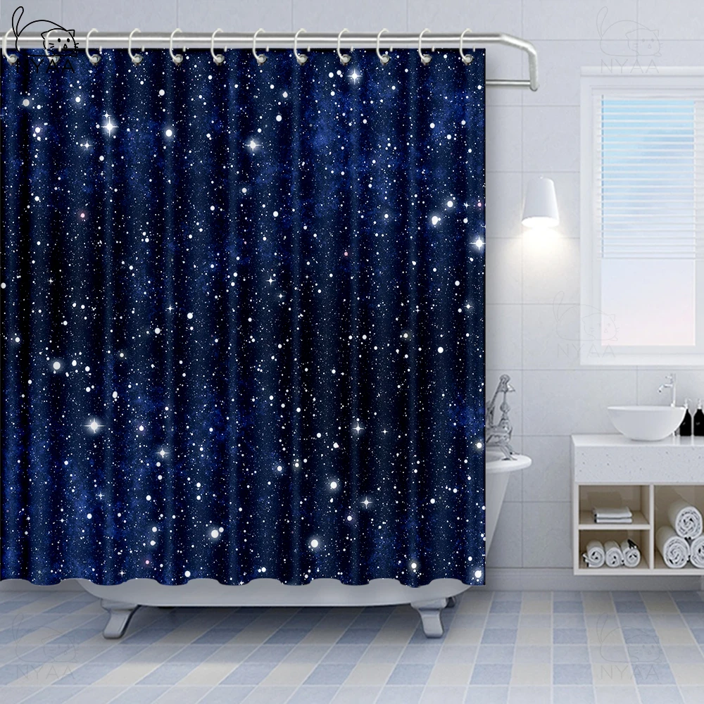 Vixm Ночная занавеска для душа Звездное наполнение Темное Небо яркая небесная тема