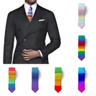 Галстук облегающий из полиэстера шириной 8 см для мужчин и женщин, аксессуар для рубашевечерние и костюмов, Забавный Ретро-галстук в радужную полоску
