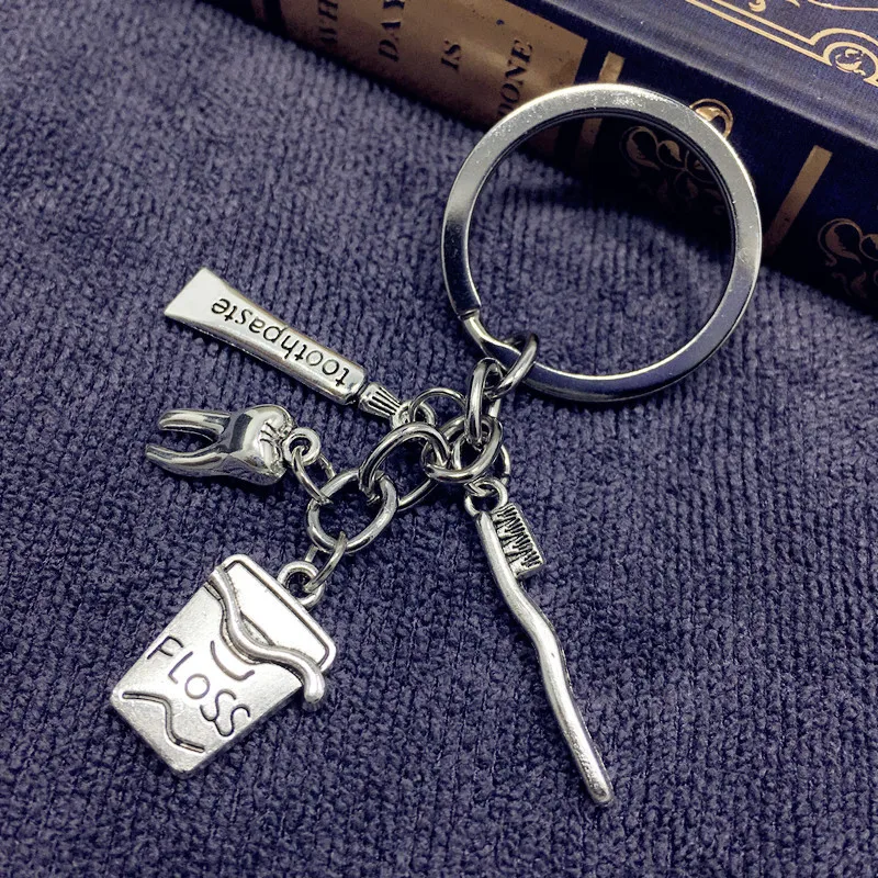 

2020 Creative Key Ring Teeth Toothbrush Toothpaste Alphabet Keychain Appeal To Care For The Dental Doctor Nurse Creative Gift