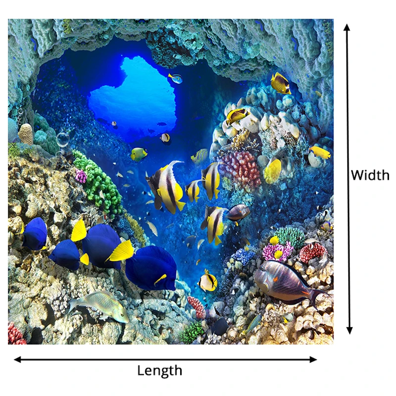 Фото Пользовательские 3D средиземноморские обои Shoal Of Fish пол водонепроницаемые для Пользовательские 3D средиземноморские обои Shoal Of Fish пол водонепроницаемые для