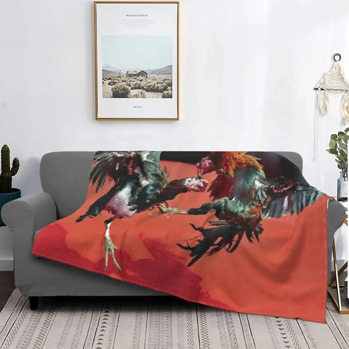 

Rooster figh1081 YX-Manta a cuadros, para cama colcha, manta para niños