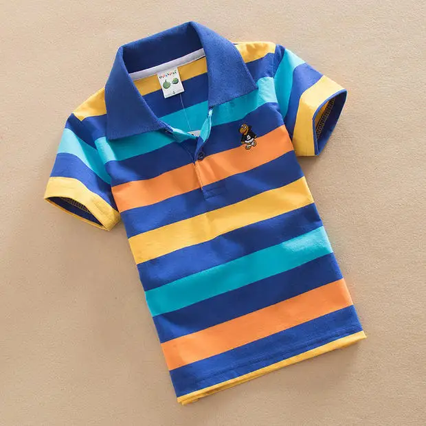 

Детская одежда, топ, рубашки для мальчиков 2022, цветная полосатая короткая Футболка с рукавами, летняя детская одежда, хлопковый пуловер, футболки для маленьких мальчиков
