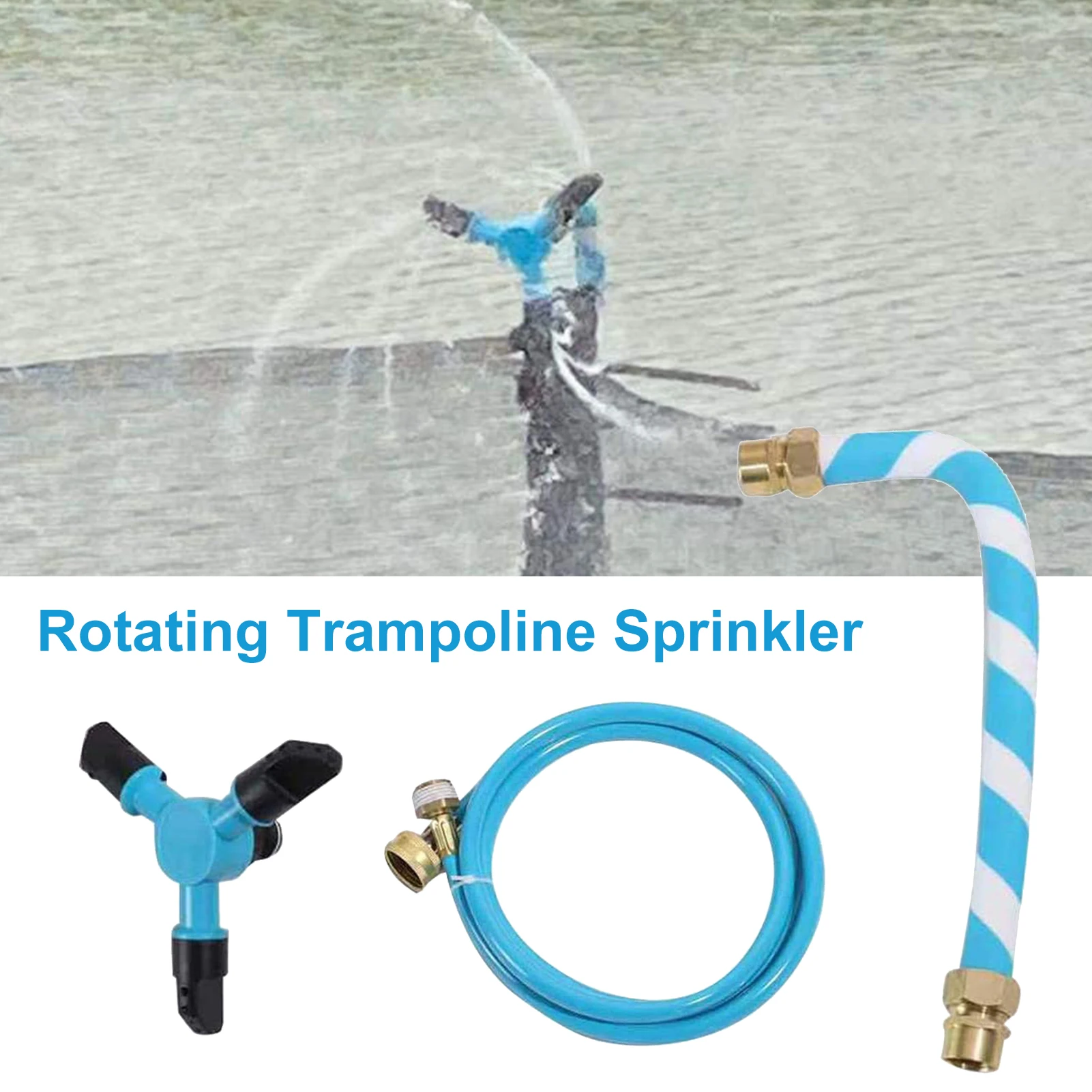 

New Rotating Trampoline Sprinkler Kit Outdoor Garden Summer Water Games Sprayer Toy Nozzle Pipe Trampoline Sprinkle Accessories